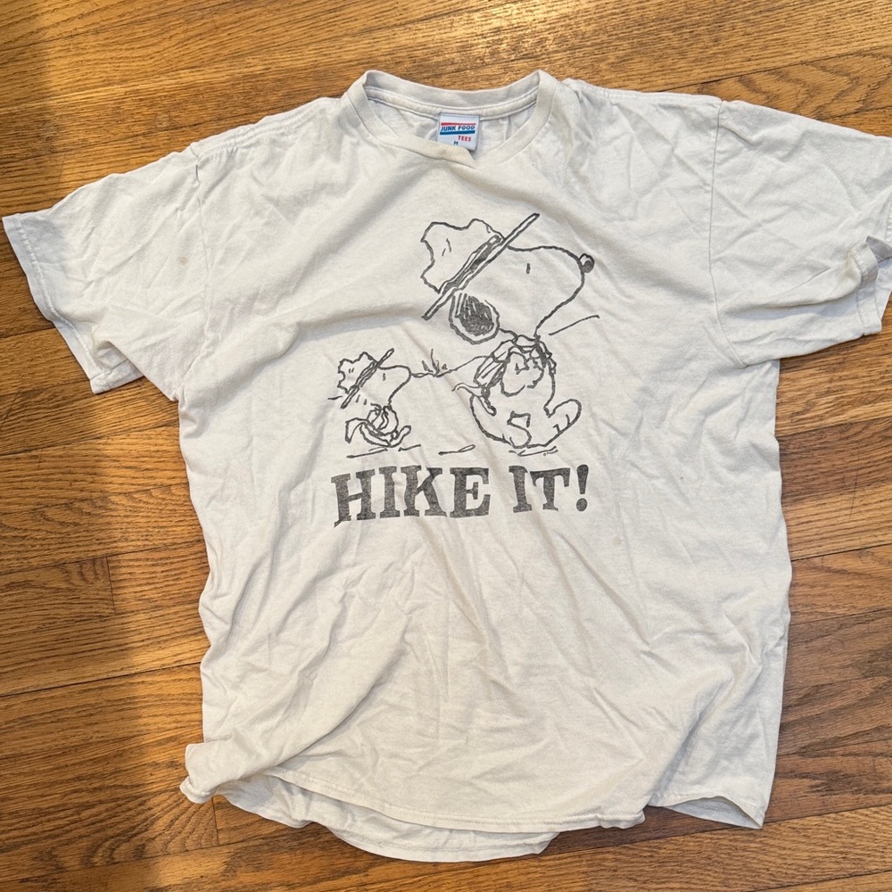 Junk Food White Graphic T-Shirt with Cartoon Print